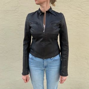 Leather Moto Jacket John Richmond, MADE IN ITALY